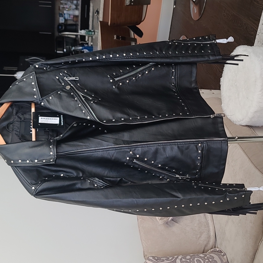 Biker faux leather jacket